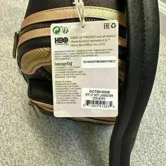 NWT Loungefly Game Of‎ Thrones Queen Cersei Armor Mini Backpack - Picture 6 of 9